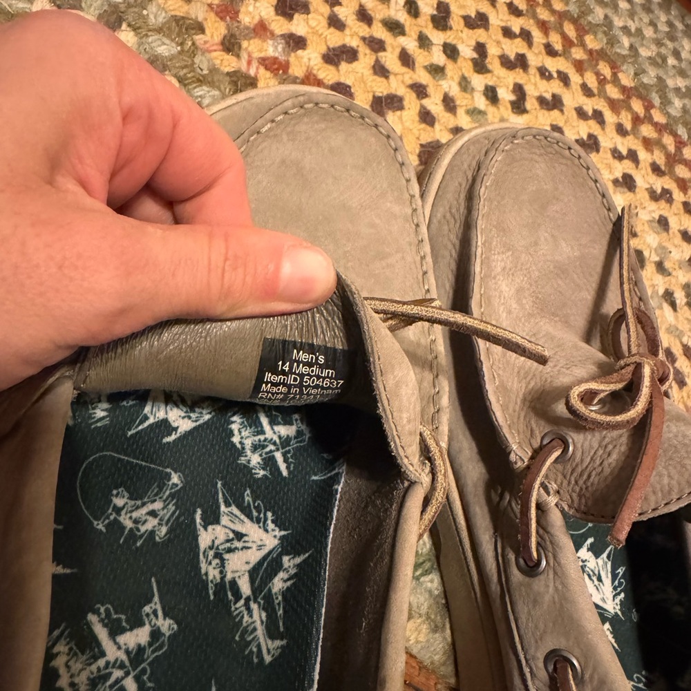 L. L. Bean Handsewn Leather Moccasins Size 14 like new - Picture 7 of 8
